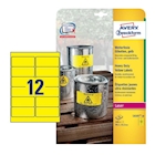 Immagine di Etichette adesive in poliestere giallo extra resistente, 99,1x42,3mm, 12 etichette per foglio, 20 ff