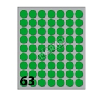 Immagine di 630 etichette adesive permanenti rotonde, colore verde (diam.14mm), (63 etichette x 10fg) - prezzo s
