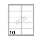 Immagine di 100 etichette adesive permanenti bianche, multiuso (56mmx16mm) - (10 etich. x 10fg) - prezzo singolo