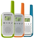 Immagine di Ricetrasmittente motorola walkie talkie t42 verde/arancione/petrolio 3pk 59t42triplepack