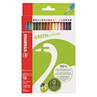 Immagine di Greencolors - matite colorate con fusto in legno, cert. fsc, verniciatura opaca, mina 2.5mm, 18 colo
