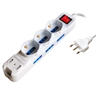 Immagine di Multipresa Premium con cavo 1,5 metri spina grande 16A > 3 prese univ.Schuko/bipasso+6 bipasso+2 USB