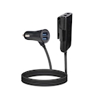 Immagine di Caricabatterie nero CELLY CC4USBEXT - 4 USB Car Charger with Extension 12W CC4USBEXTBK