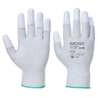Immagine di Guanti antistatici con dita in pu distributori automatici PORTWEST VA198 colore grigio taglia S - paio
