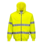 Immagine di Felpa con cappuccio e zip intera hi-vis PORTWEST B305 colore giallo taglia XS