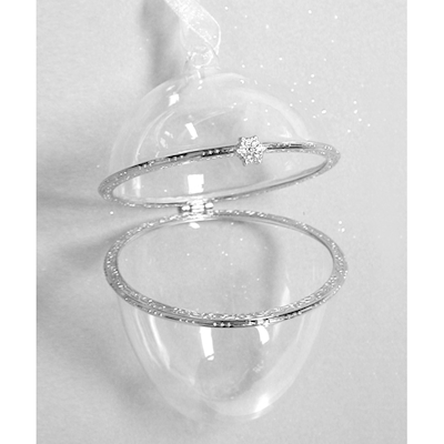 Immagine di Uovo in vetro trasparente natalizio GS0928 LxH cm 8x12