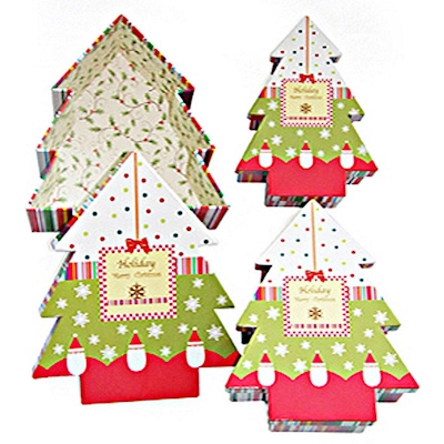 Immagine di Scatole albero di natale Merry Christmas set 3 pezzi LxH cm 21x25