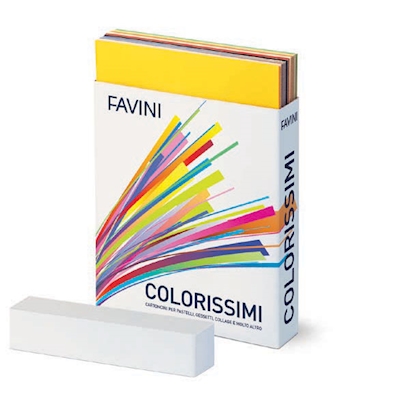 Immagine di Cartoncino favini bristol colorissimi cm 50x70 g200 mix 12 colori assortiti risma da 240 fogli