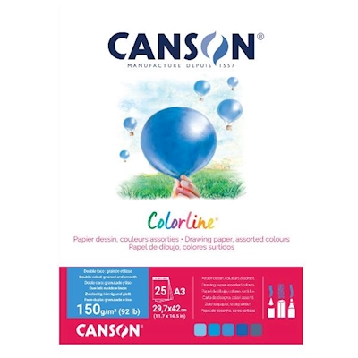 Immagine di Cartoncino CANSON ColorLine A3 g150 acqua risma da 25 fogli