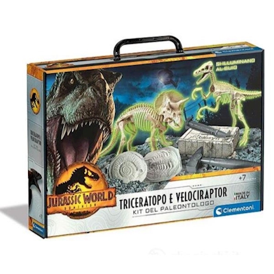 Immagine di Giochi scientifici CLEMENTONI Jurassic World 3 - Triceratopo + Velociraptor 19307