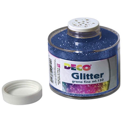 Immagine di Glitter grana fine CWR in barattolo con tappo dosatore 150 ml blu