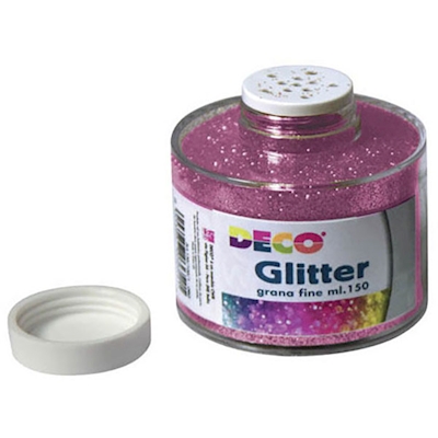 Immagine di Glitter grana fine CWR in barattolo con tappo dosatore 150 ml fucsia