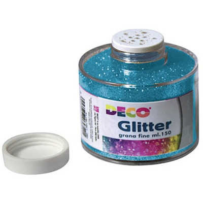 Immagine di Glitter grana fine CWR in barattolo con tappo dosatore 150 ml turchese