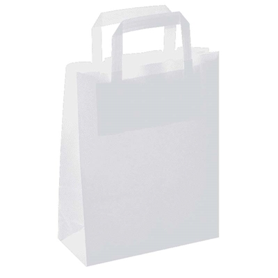 Immagine di Shopper Basic m/piatti Kraft Extra bianco 250+