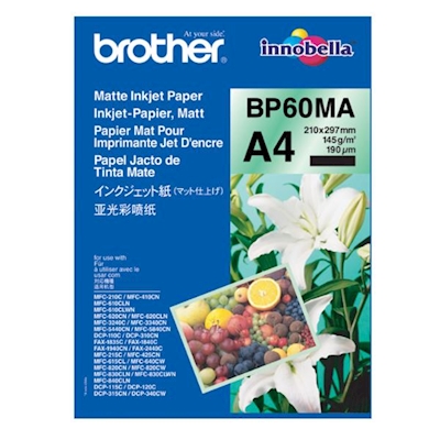 Immagine di Brother bp60ma carta originale opaca - opaca - a4 (210 x 297 mm) - 145 g/m² - 25 fogli carta - per b