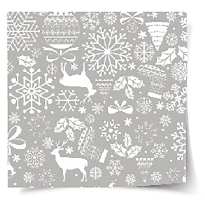 Immagine di Tovagliolo natalizio Airlaid in carta a secco MCR 40x40 Jingle colore argento 50 pezzi