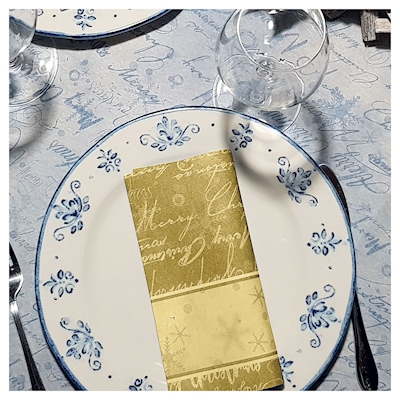 Immagine di Tovagliolo natalizio Airlaid in carta a secco MCR 40x40 Dream colore oro 50 pezzi
