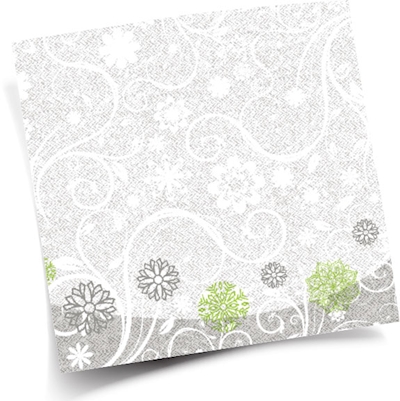 Immagine di Coprimacchia natalizio Airlaid in carta a secco MCR 100x100 Elegant colore argento 100 pezzi