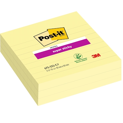 Immagine di Post-it 3M 675 super sticky 90 ff 101x101 giallo