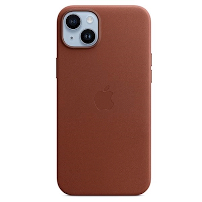 Immagine di Custodia Magsafe in pelle per iPhone 14 Plus colore marrone
