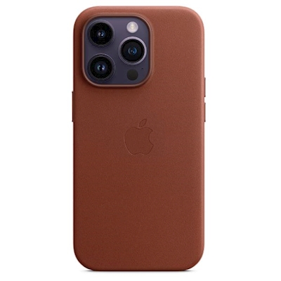 Immagine di Custodia Magsafe in pelle per iPhone 14 Pro Max colore terra bruciata
