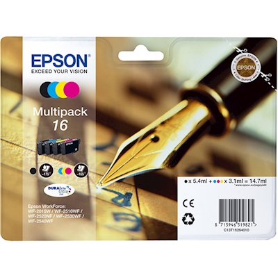 Immagine di Inkjet EPSON C13T16264022 nero+ciano+magenta+giallo 175+165x3 copie conf.4pz