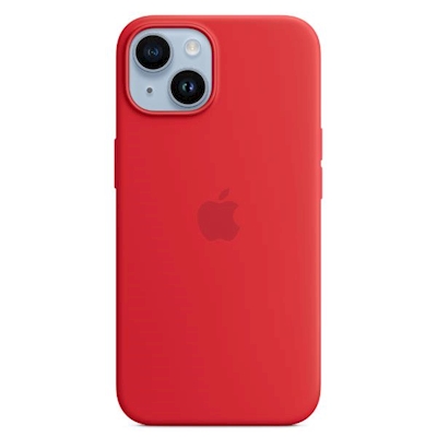 Immagine di Custodia APPLE MagSafe in silicone per iPhone 14 Plus colore rosso