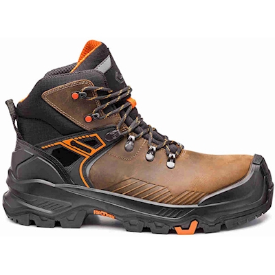 Immagine di Calzatura alta BASE B1601B T-WALL MID S3S HRO CI HI LG FO SR marrone/nero/arancio taglia 37