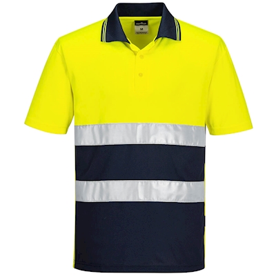 Immagine di Polo doppio colore leggera PORTWEST S175 colore giallo/blu navy taglia XXL