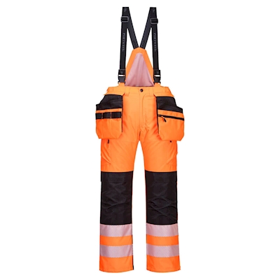 Immagine di Pantaloni invernali ad alta visibilitè  pw3 PORTWEST PW351 colore arancione/nero taglia XL