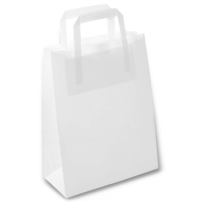 Immagine di Shopper Basic m/piatti Kraft Medium bianco 2500+