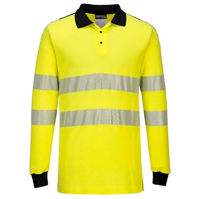 Immagine di Polo ad alta visibilita' ignifuga wx3 PORTWEST FR702 colore Yellow/Black taglia L