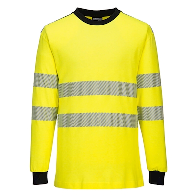 Immagine di T-shirt ad alta visibilitè  ignifuga wx3 PORTWEST FR701 colore Yellow/Black taglia L