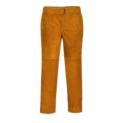 Immagine di Pantaloni da saldatura in pelle PORTWEST SW31 colore marrone taglia S