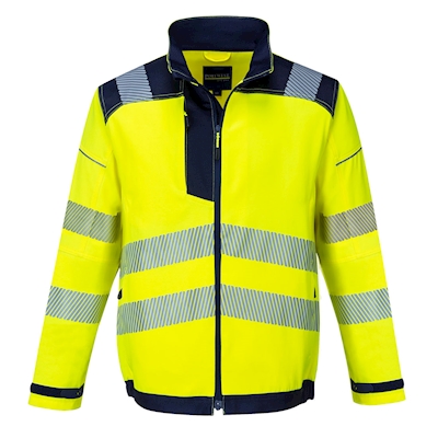 Immagine di Pw3 giacca da lavoro hi-vis PORTWEST T500 colore giallo/blu navy taglia XXL
