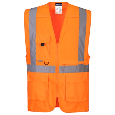 Immagine di Gilet executive ad alta visibilitè  con tasca per tablet PORTWEST C357 colore arancione taglia L