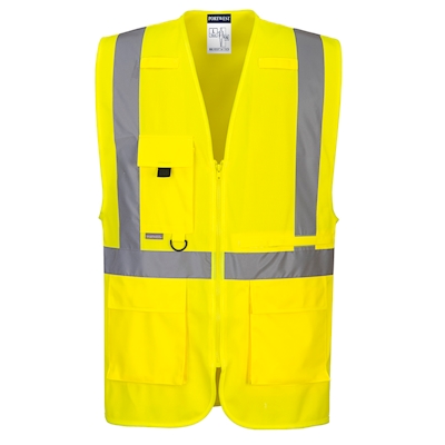 Immagine di Gilet executive ad alta visibilitè  con tasca per tablet PORTWEST C357 colore giallo taglia L