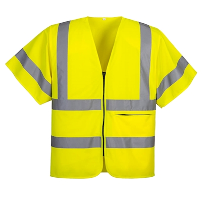 Immagine di Gilet mezza manica con chiusura zip PORTWEST C372 colore giallo taglia XL