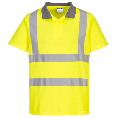 Immagine di Polo eco hi-vis s/s (confezione da 6) PORTWEST EC10 colore giallo taglia M