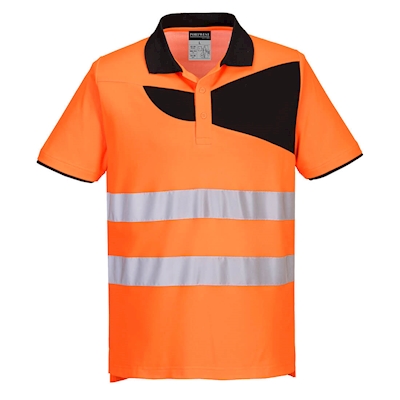 Immagine di Pw2 polo alta visibilitè  s/s PORTWEST PW212 colore arancione/nero taglia L