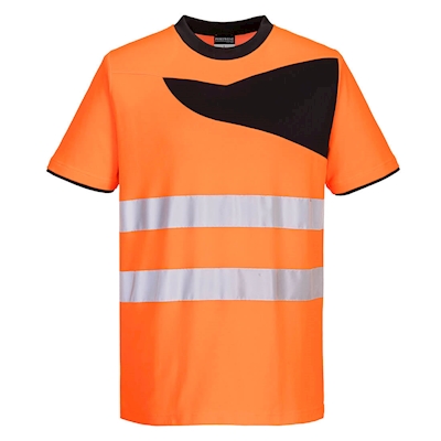 Immagine di Pw2 t-shirt alta visibilitè  s/s PORTWEST PW213 colore arancione/nero taglia L