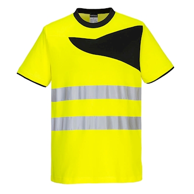 Immagine di Pw2 t-shirt alta visibilitè  s/s PORTWEST PW213 colore Yellow/Black taglia XL
