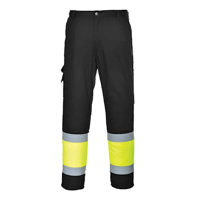 Immagine di Pantaloni alta visibilitè  leggeri bicolore combat PORTWEST L049 colore Yellow/Black taglia L