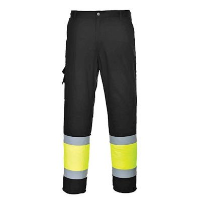 Immagine di Pantaloni alta visibilitè  leggeri bicolore combat PORTWEST L049 colore Yellow/Black taglia XL