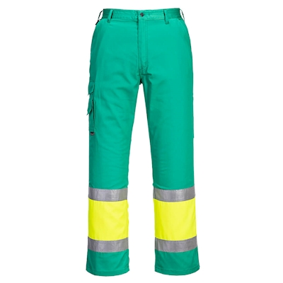 Immagine di Pantaloni alta visibilitè  leggeri bicolore combat PORTWEST L049 colore Yellow/Teal taglia XXL