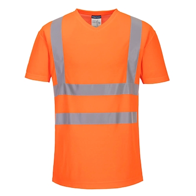 Immagine di T-shirt con inserti in mesh con scollo a v PORTWEST S179 colore arancione taglia L
