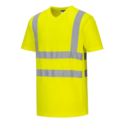 Immagine di T-shirt con inserti in mesh con scollo a v PORTWEST S179 colore giallo taglia XL