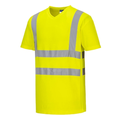 Immagine di T-shirt con inserti in mesh con scollo a v PORTWEST S179 colore giallo taglia XXXL