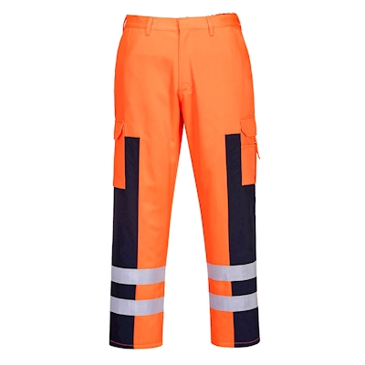 Immagine di Pantalone ballistic ad alta visibilitè  PORTWEST S919 colore arancione/blu navy taglia L