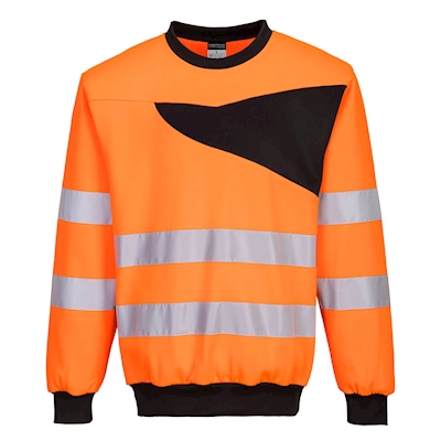 Immagine di Felpa girocollo hi-vis pw2 PORTWEST PW277 colore arancione/nero taglia XXL